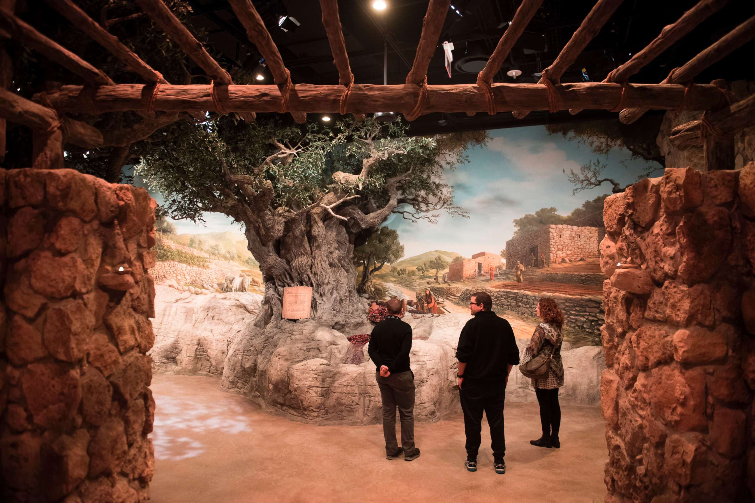 PHOTO: Visitors tour the "World of Jesus of Nazareth" exhibit during a media preview of the new Museum of the Bible, a museum dedicated to the history, narrative and impact of the Bible, Nov. 14, 2017, in Washington. 