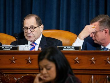 PHOTO: Rep. Doug Collins listens to Chairman of the US House Judiciary Committee Jerry Nadler deliver closing remarks at the conclusion of the House Judiciary Committee hearing on Capitol Hill in Washington, Dec. 4, 2019.
