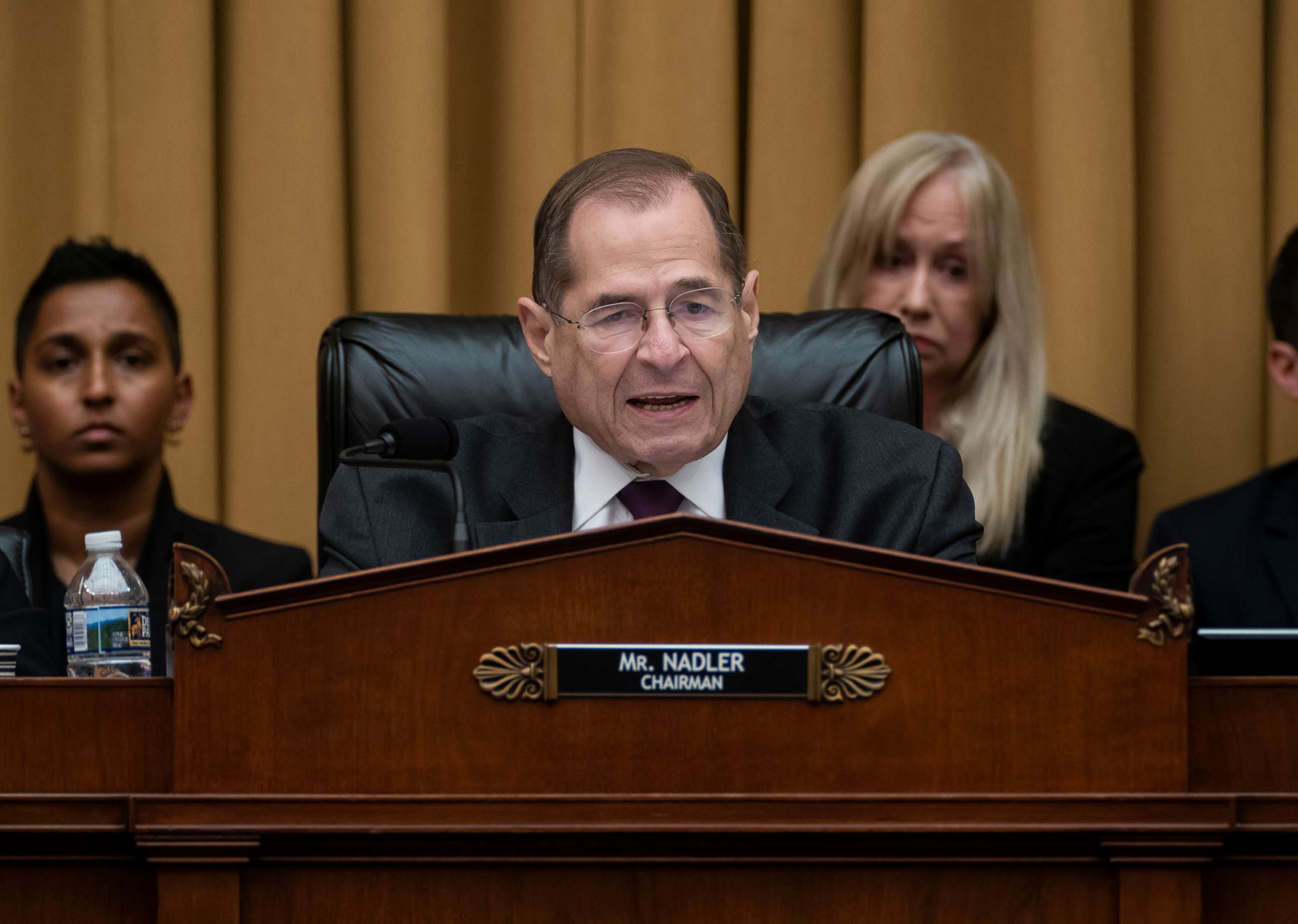 PHOTO: House Judiciary Committee Chairman, Rep. Jerrold Nadler, makes an opening statement as House Democrats start their hearing to examine whether President Donald Trump obstructed justice, on Capitol Hill in Washington, June 10, 2019.