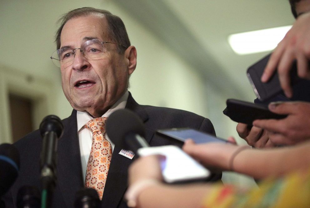 PHOTO: House Judiciary Committee Chairman Rep. Jerry Nadler speaks to members of the media at Rayburn House Office Building on Capitol Hill, June 26, 2019 in Washington, D.C.