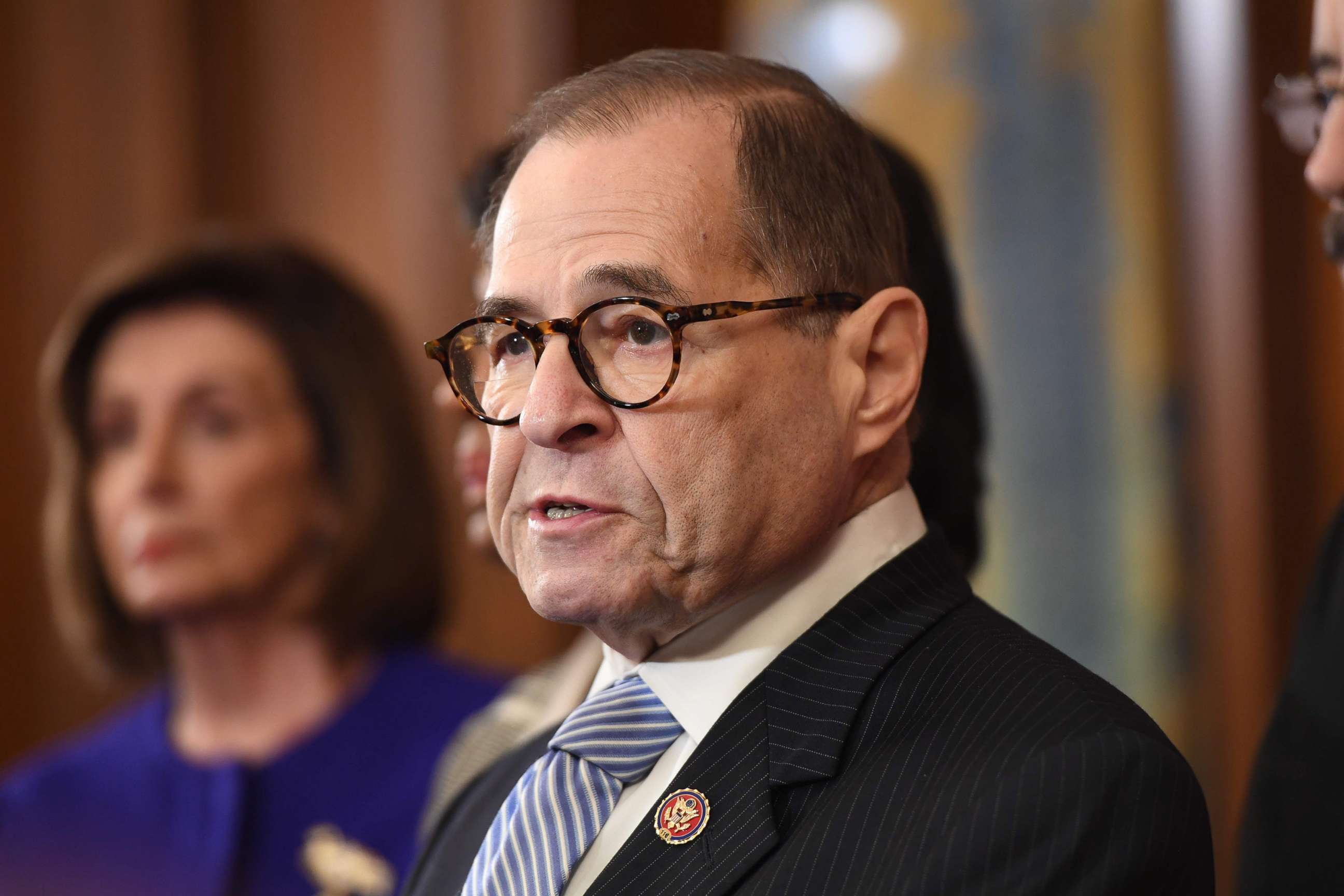 PHOTO: House Judiciary Chairman Jerry Nadler speaks during a press conference at the US Capitol in Washington, D.C, Dec. 10, 2019.