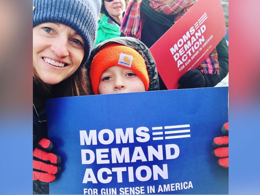 PHOTO: Nancy de Pastino started the Montana chapter of the gun control grassroots group Moms Demand Action. She brought her friends in one by one to join her effort. Here she is last January with her son.