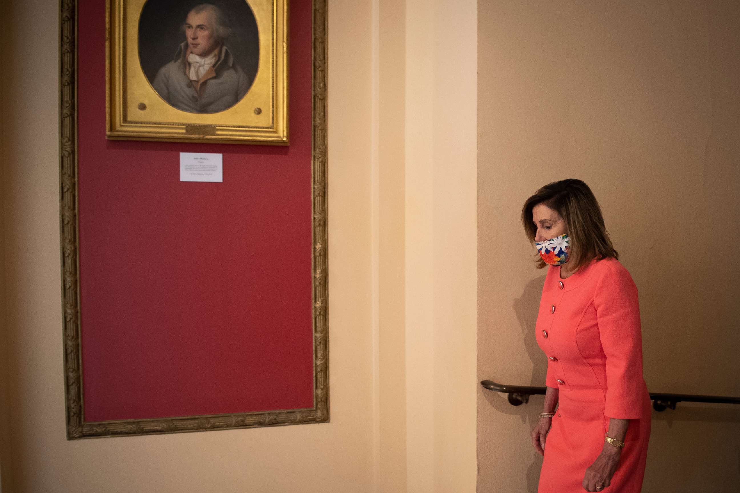 PHOTO: Speaker of the House Nancy Pelosi makes her way to the House Floor for a vote in Washington, July 20, 2020.