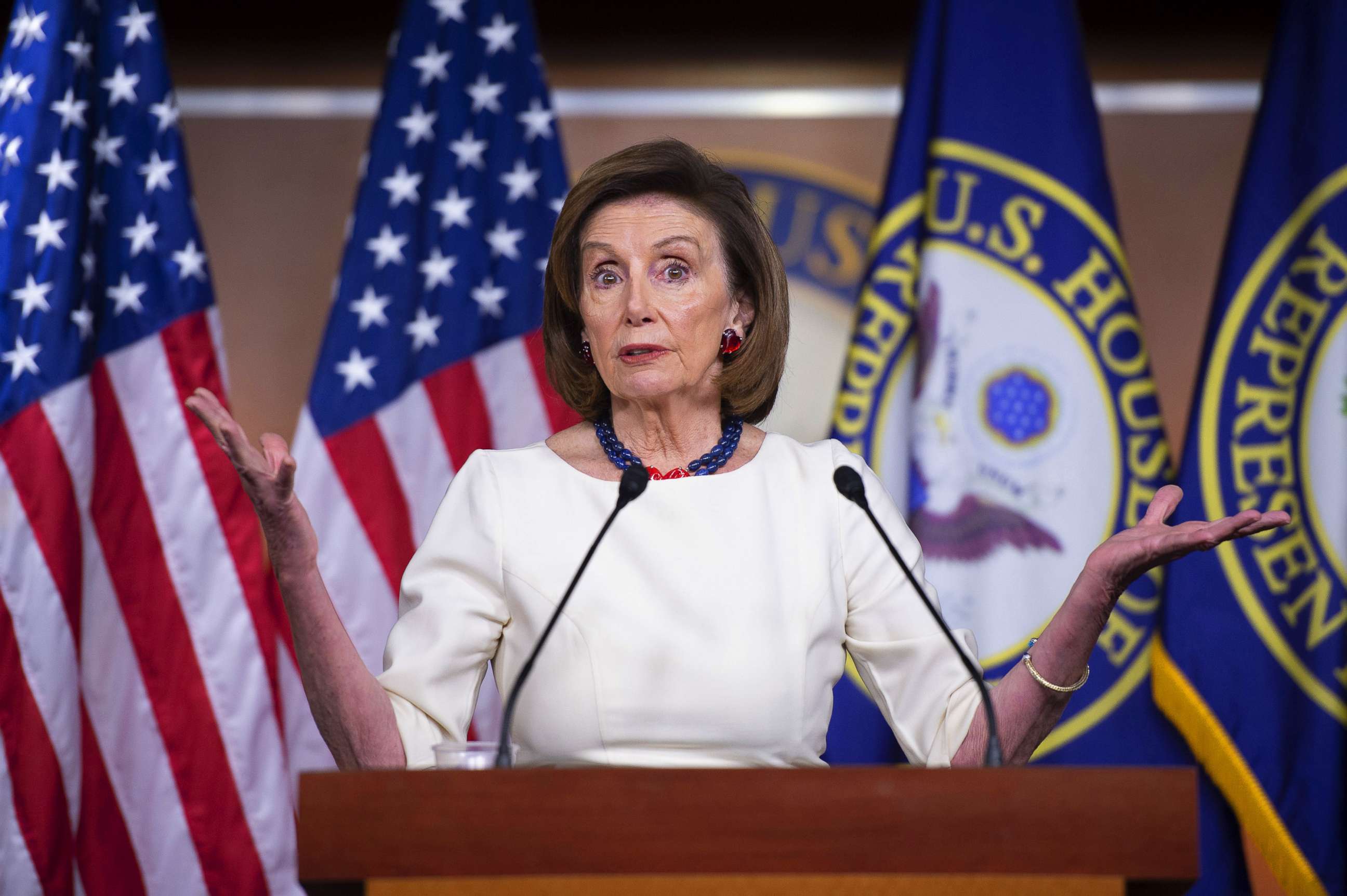 PHOTO: WSpeaker of the House Nancy Pelosi speaks during a weekly news conference at the U.S. Capitol building on Nov. 4, 2021 in Washington, D.C. She was asked about how the Biden administration's Build Back Better agenda affected Tuesday's election. 