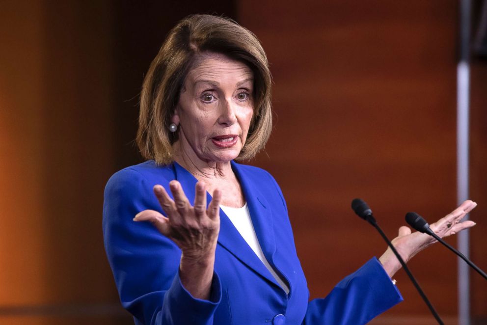 PHOTO: Speaker of the House Nancy Pelosi talks to reporters during a news conference at the Capitol in Washington, Jan. 31, 2019.