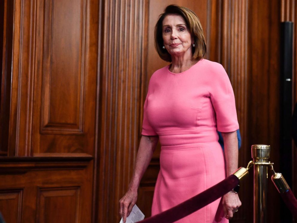 PHOTO: House Minority leader Nancy Pelosi arrives for a press conference after Democrats took back control of the house in Washington, Nov. 7, 2018.