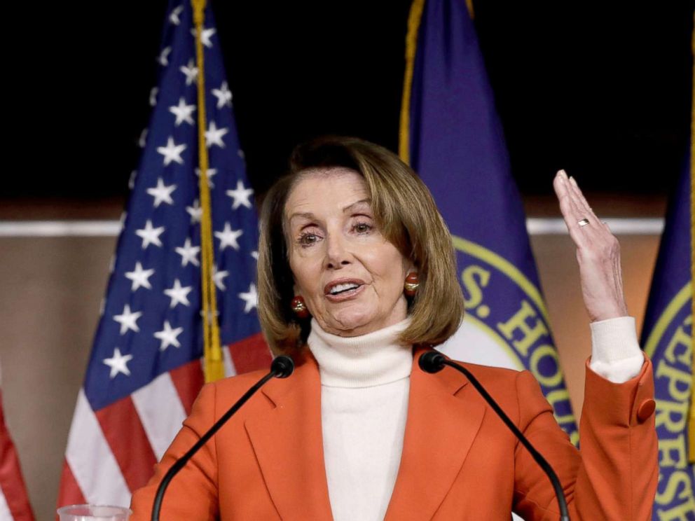 PHOTO: House Minority Leader Nancy Pelosi speaks during her weekly news conference on Capitol Hill in Washington, Nov. 15, 2018.