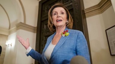 PHOTO: Speaker of the House Nancy Pelosi arrives for a closed-door meeting with freshman Rep. Alexandria Ocasio-Cortez at the Capitol in Washington, July 26, 2019.