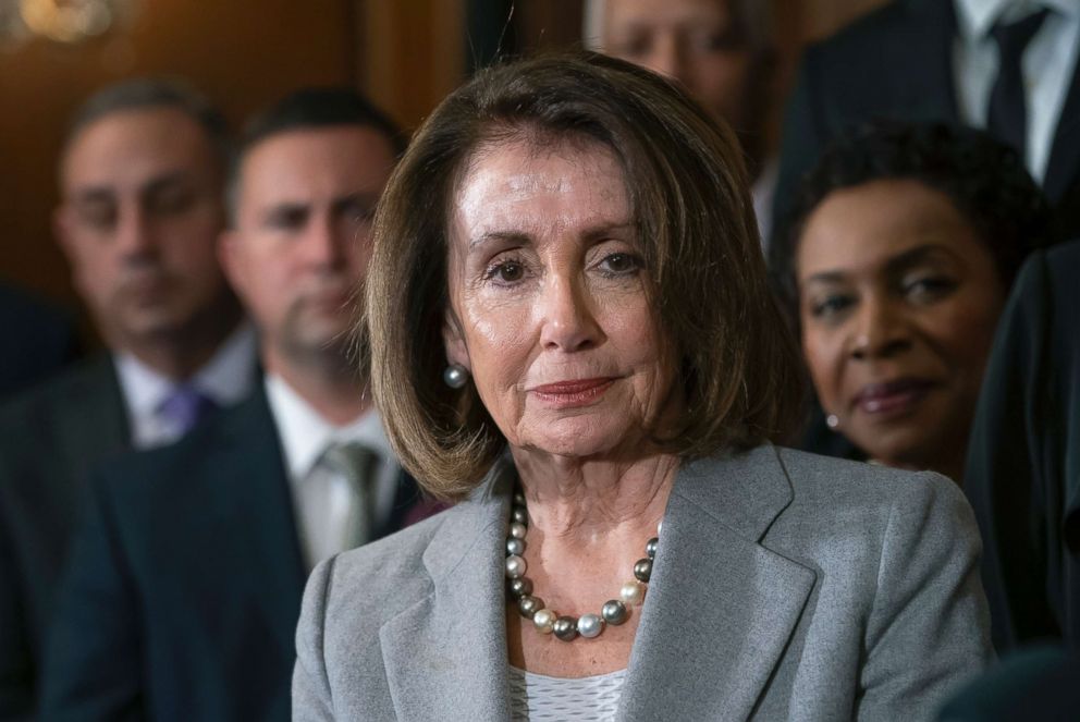 PHOTO: Speaker of the House Nancy Pelosi is joined by fellow Democrats to introduce an immigration reform bill at the Capitol in Washington, March 12, 2019.