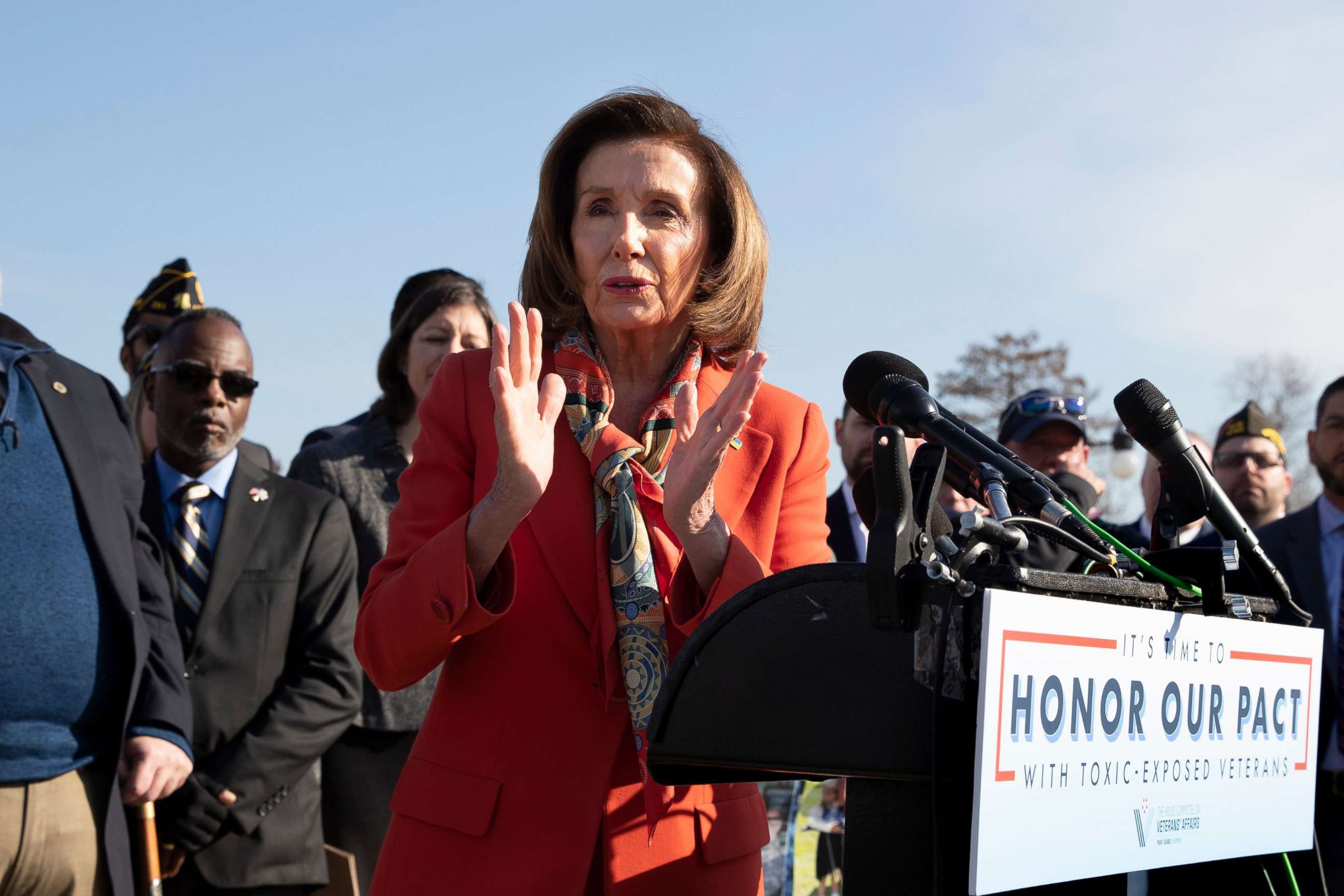 PHOTO: Speaker of the House Nancy Pelosi speaks during a news conference on the 'Honoring Our PACT Act', on Capitol Hill in Washington, DC, March 2, 2022.