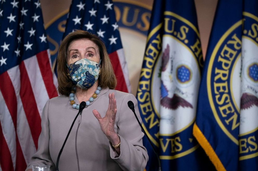 PHOTO: Speaker of the House Nancy Pelosi speaks during her weekly news conference on Capitol Hill, Dec. 10, 2020, in Washington, DC.