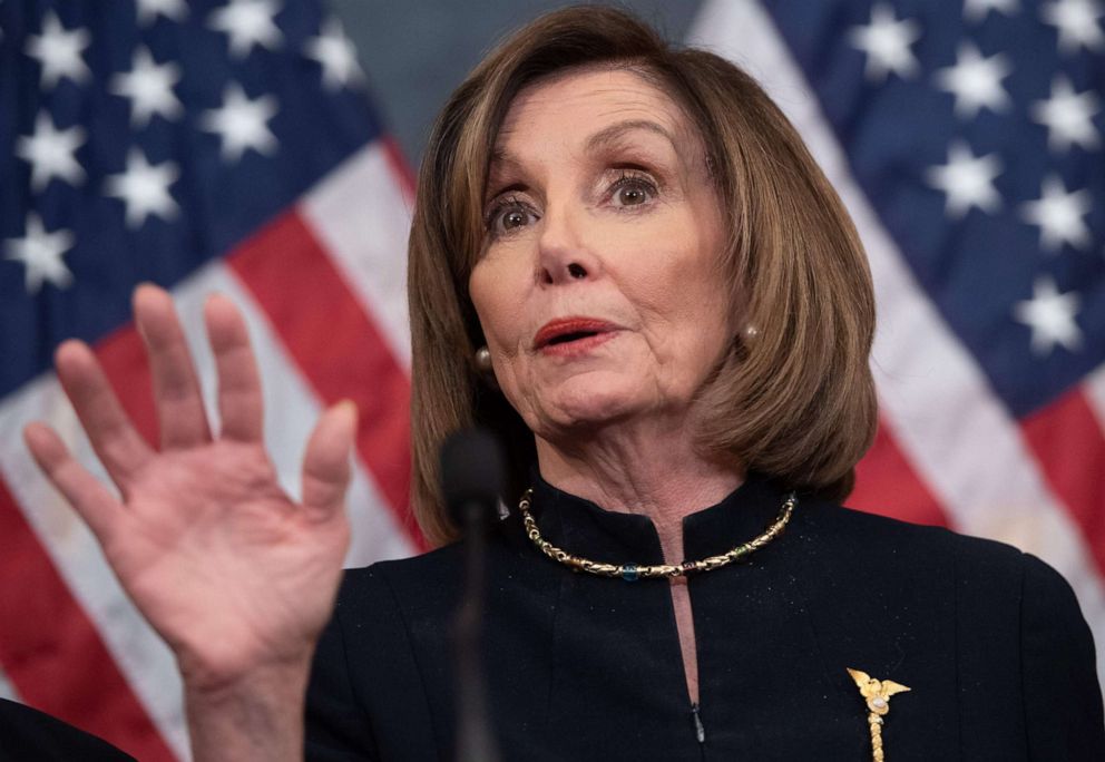 PHOTO: Speaker of the House Nancy Pelosi holds a press conference after the House passed articles of impeachment against President Donald Trump, in Washington, D.C., on Dec. 18, 2019.