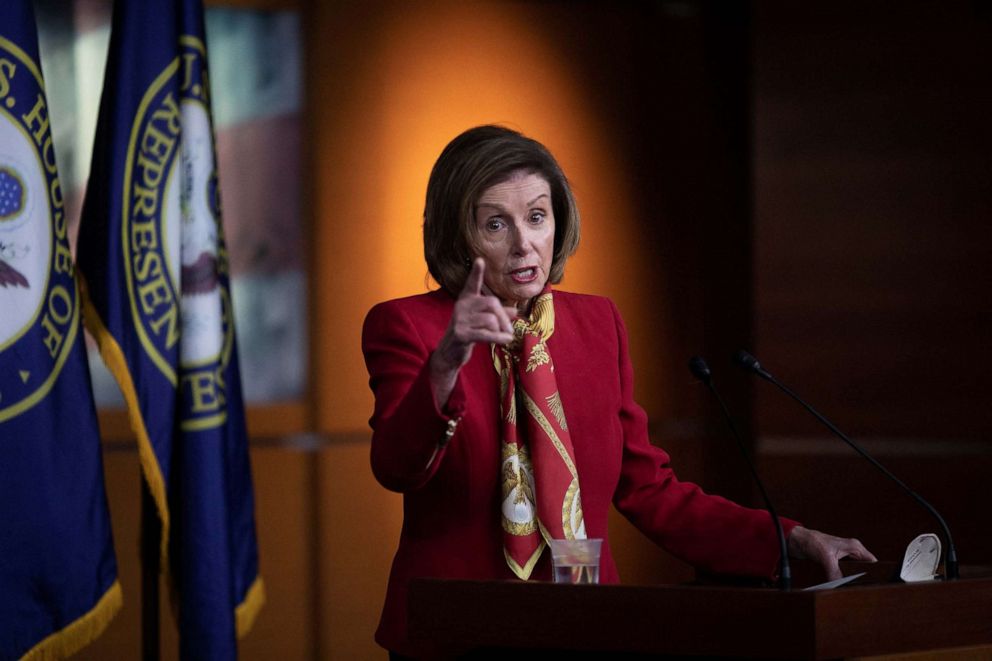 PHOTO: House Speaker Nancy Pelosi speaks during a weekly news conference on Capitol Hill in Washington, Febr. 9, 2022.