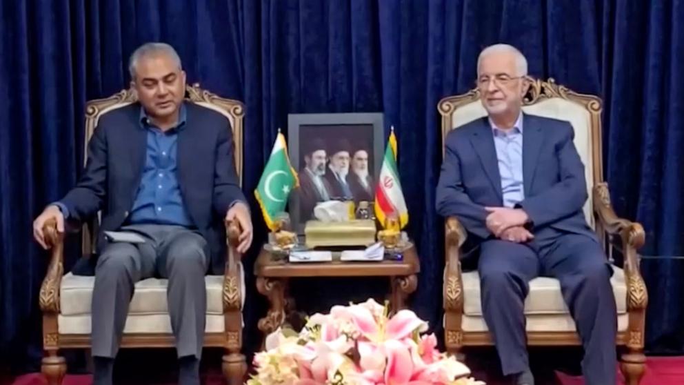 PHOTO: In this screen grab from a video, Pakistani Interior Minister Mohsin Naqvi meets with Iranian Interior Minister Eskandar Momeni, on May 16, 2026, in Tehran.