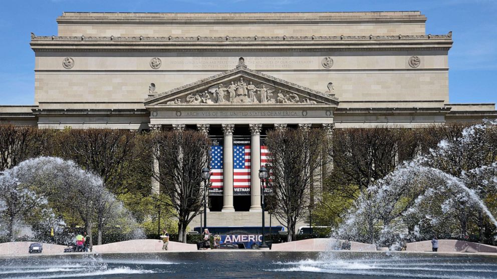 PHOTO: The National Archives Building is the original headquarters of the National Archives and Records Administration pictured, April 23, 2018.
