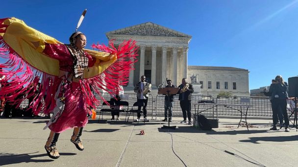 Native American advocates protest Kansas City Chiefs name ahead of Super  Bowl LVII - ABC News