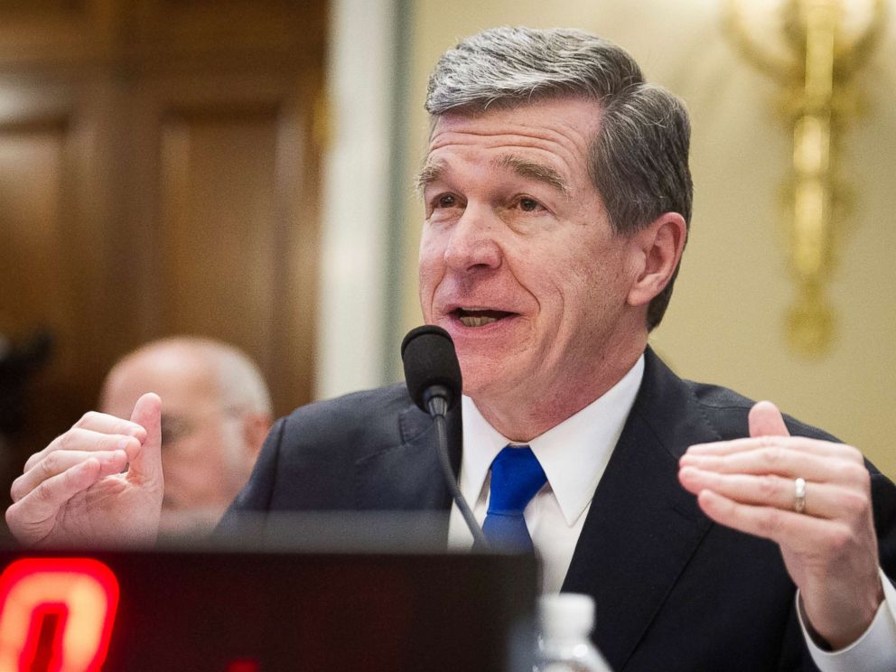 PHOTO: North Carolina Gov. Roy Cooper testifies before the House Natural Resources Committee hearing on climate change on Capitol Hill in Washington, Feb. 6, 2019.