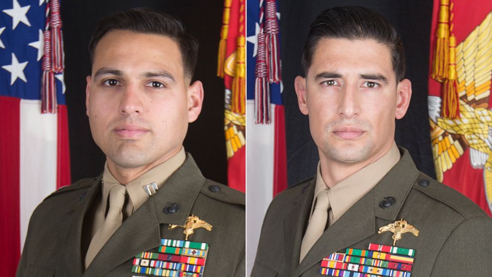 PHOTO: Capt. Moises A. Navas, 34, of Germantown, Md., and Gunnery Sgt. Diego D. Pongo, 34, of Simi Valley, Calif., right, were killed on March 8, 2020 in Iraq.