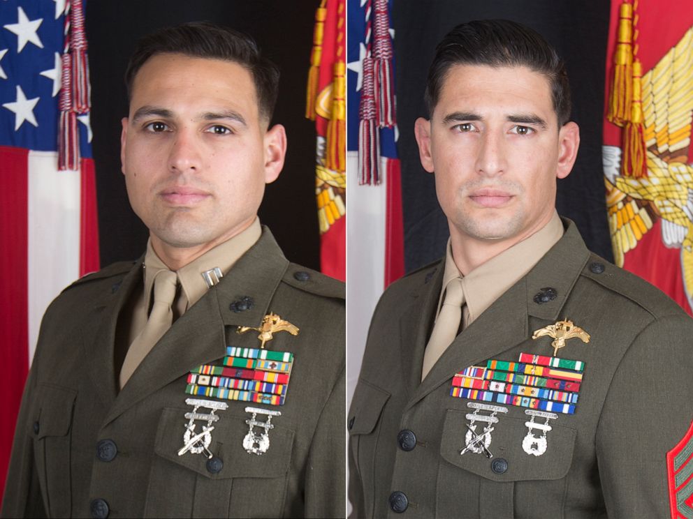 PHOTO: Capt. Moises A. Navas, 34, of Germantown, Md., and Gunnery Sgt. Diego D. Pongo, 34, of Simi Valley, Calif., right, were killed on March 8, 2020 in Iraq.