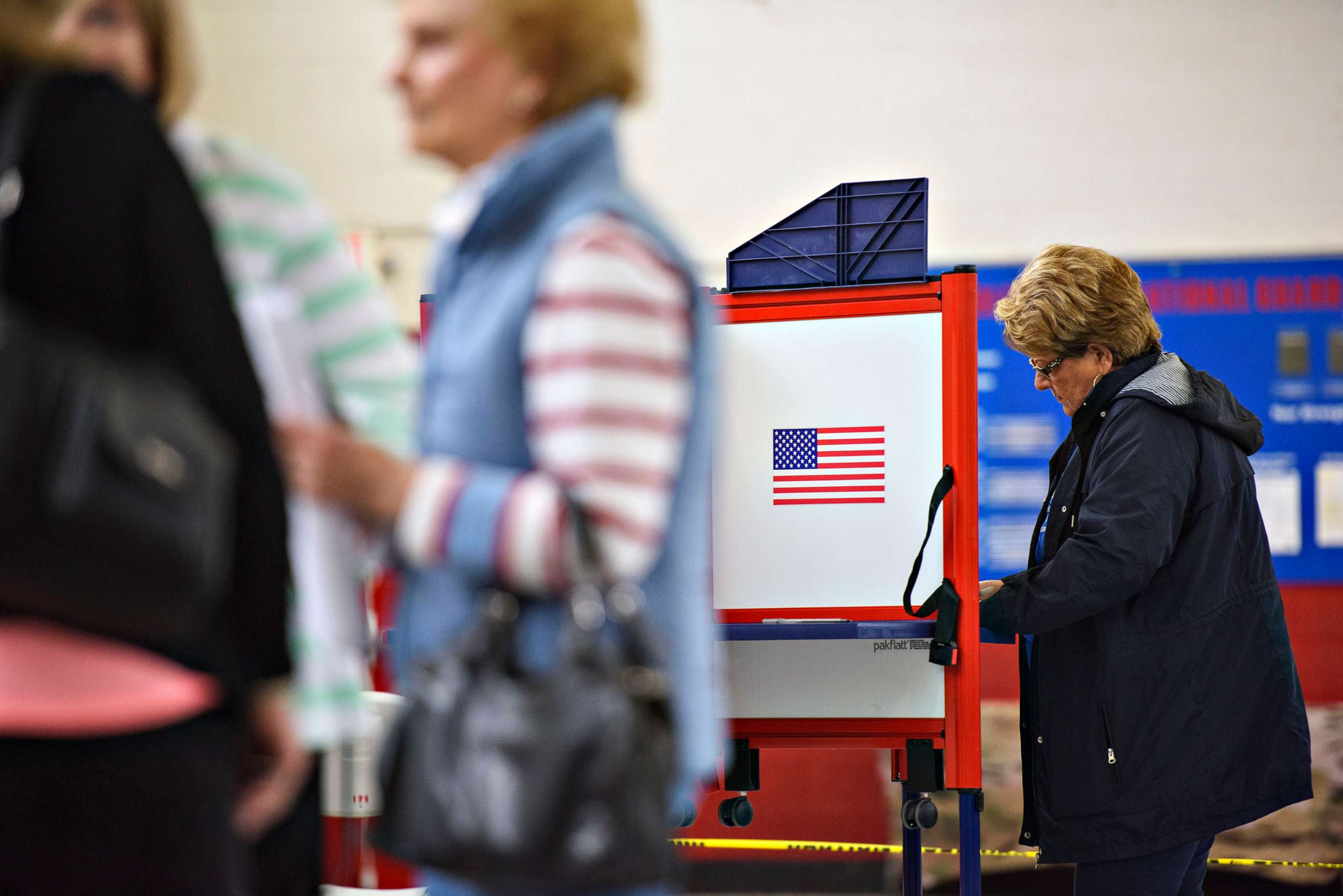 PHOTO: A woman fills out a ballot at a polling place during Super Tuesday voting on March 3, 2020, in St. Pauls, N.C.