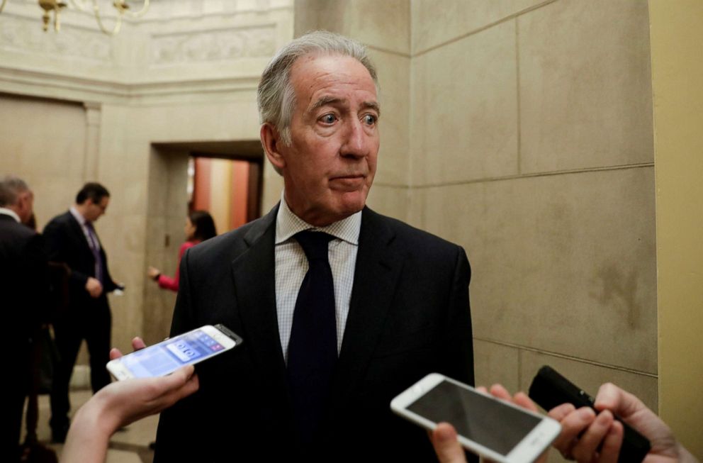 PHOTO: House Ways and Means Committee Chairman Richard Neal discusses his request to IRS Commissioner Charles Rettig for copies of President Donald Trump's tax returns as he talks to reporters at the U.S. Capitol in Washington., April 4, 2019.