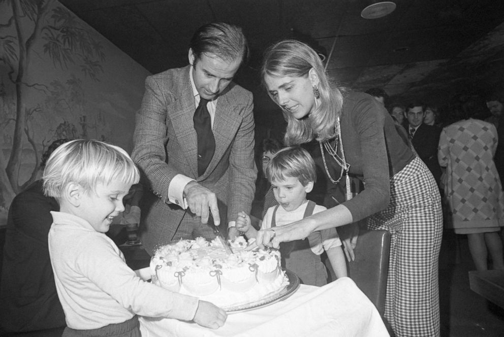 PHOTO: Senator-elect Joseph Biden and wife Nelia cut his 30th birthday cake at a party in Wilmington, Del., Nov. 20, 1972.