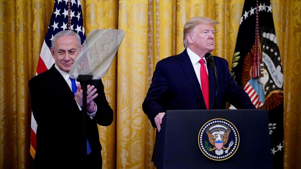 President Trump unveils Middle East peace plan embraced by Israel ...