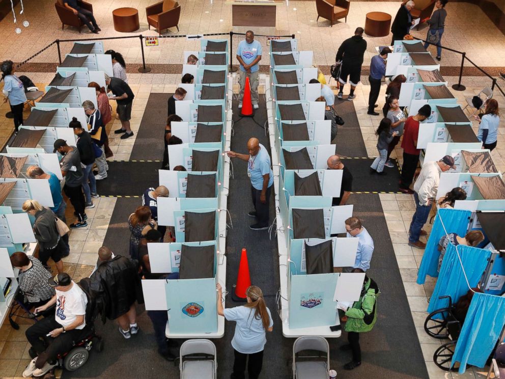 PHOTO: People vote at a mall, Nov. 6, 2018, in Henderson, Nev.