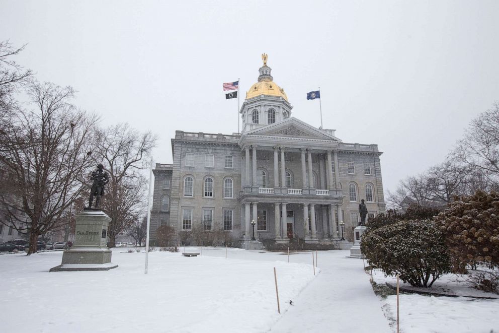 PHOTO: The New Hampshire State House on a snowy day in Concord, N.H., Feb. 8, 2016. 