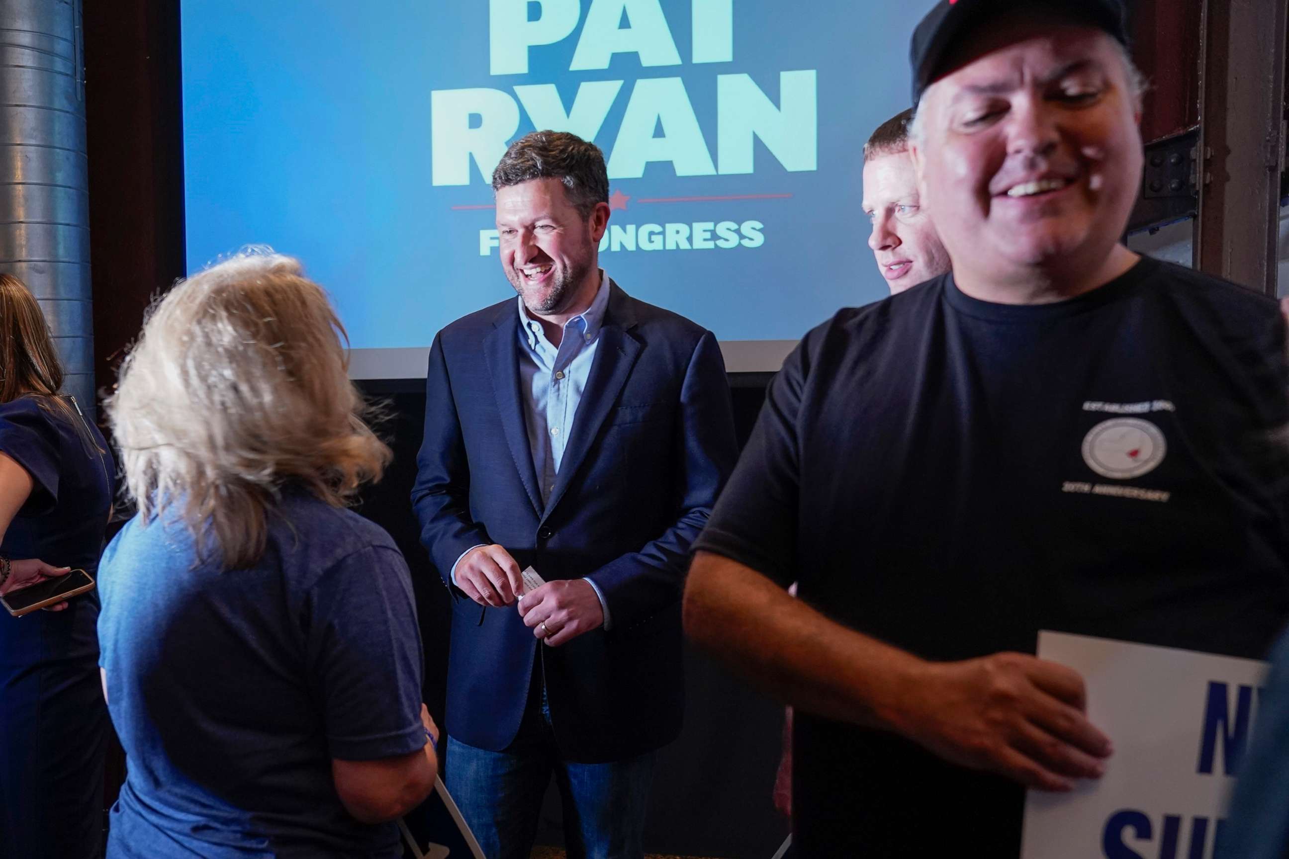 PHOTO: Democratic candidate Pat Ryan speaks to supporters during a campaign rally in Kingston, New York, Aug. 22, 2022.