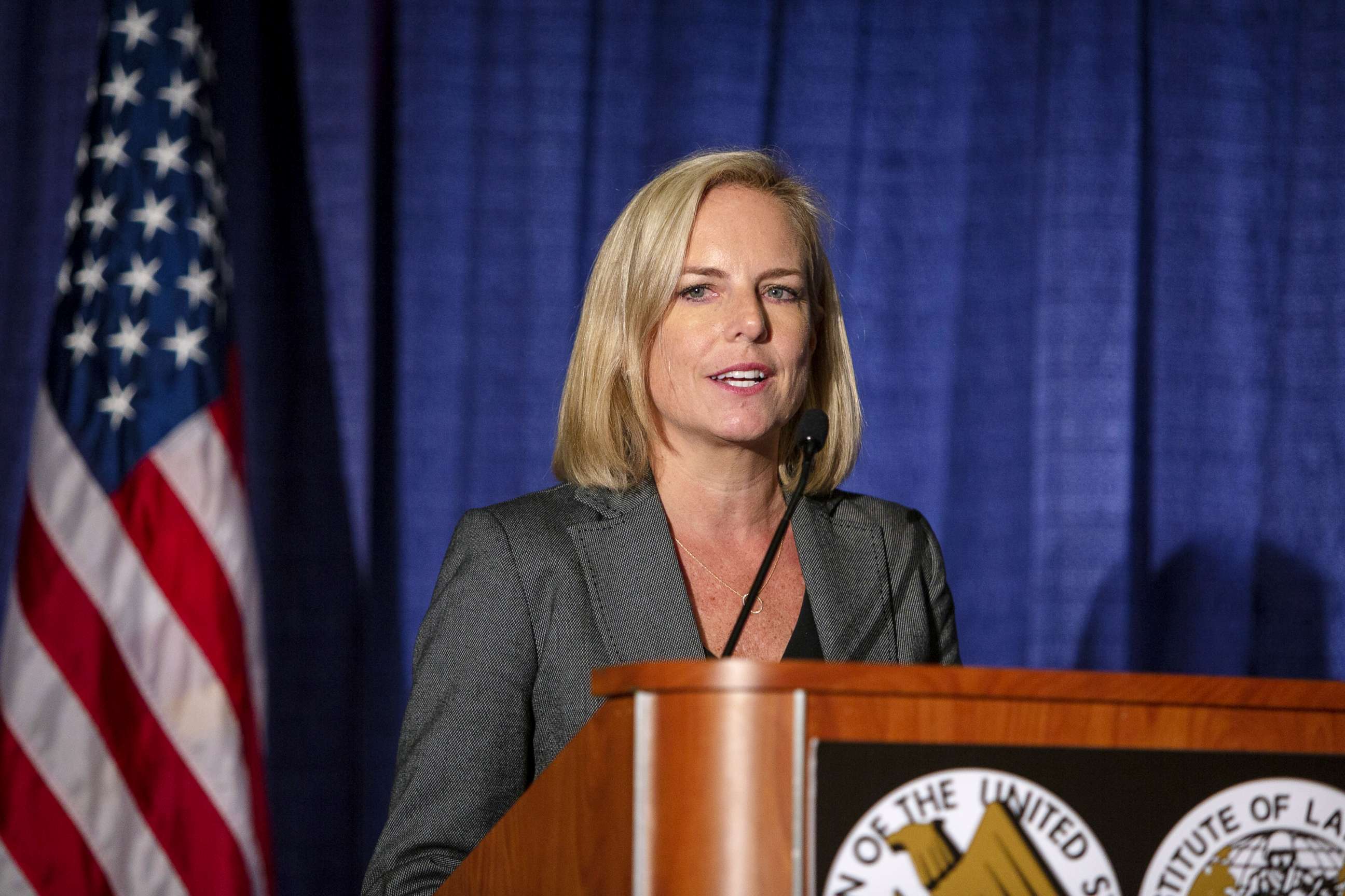 PHOTO: Homeland Security Secretary Kirstjen Nielsen speaks at The Association Of The U.S. Army Annual Meeting, Oct. 9, 2018, in Washington, D.C.
