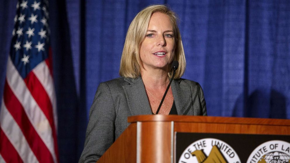 PHOTO: Homeland Security Secretary Kirstjen Nielsen speaks at The Association Of The U.S. Army Annual Meeting, Oct. 9, 2018, in Washington, DC.  Nelson gave a review of the Army's response in emergency preparedness.