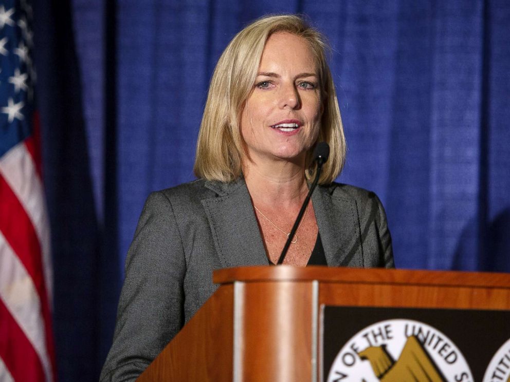 PHOTO: Homeland Security Secretary Kirstjen Nielsen speaks at The Association Of The U.S. Army Annual Meeting, Oct. 9, 2018, in Washington, D.C.