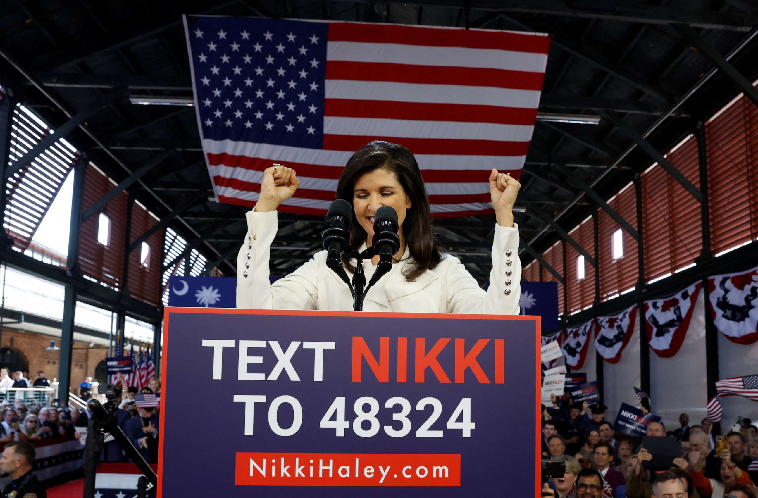 PHOTO: Former U.S. ambassador to the United Nations Nikki Haley announces her run for the 2024 Republican presidential nomination at a campaign event in Charleston, South Carolina, Feb. 15, 2023.