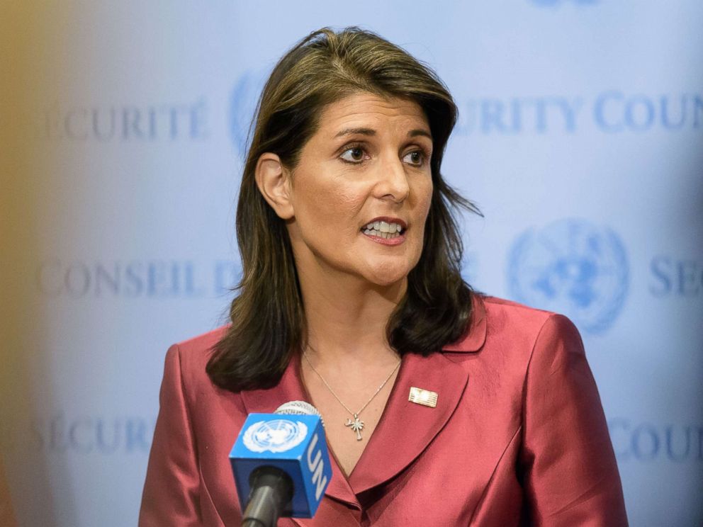 PHOTO: U.S. Ambassador Nikki Haley speaks at United Nations Headquarters in New York, Sept. 20, 2018.