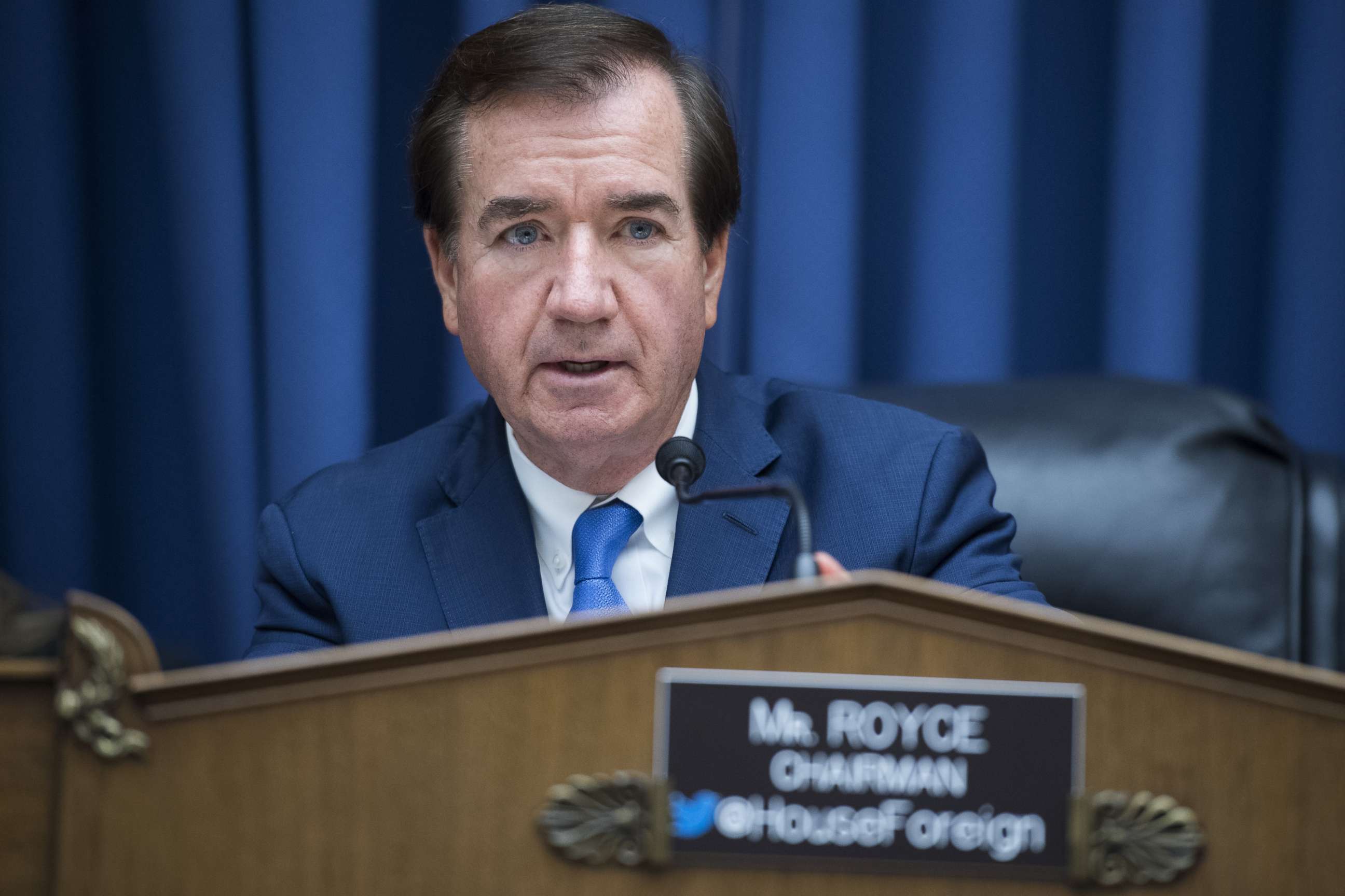 Ed Royce, Chairman of the House Foreign Affairs Committee during a recent committee hearing, May 17, 2018.
