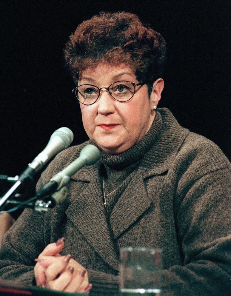 PHOTO: Norma McCorvey, the woman at the center of the US Supreme Court ruling on abortion, testifies before a Senate Judiciary Committee subcommittee during hearings on the 25th anniversary of Roe v. Wade on Capitol Hill in Washington, DC.