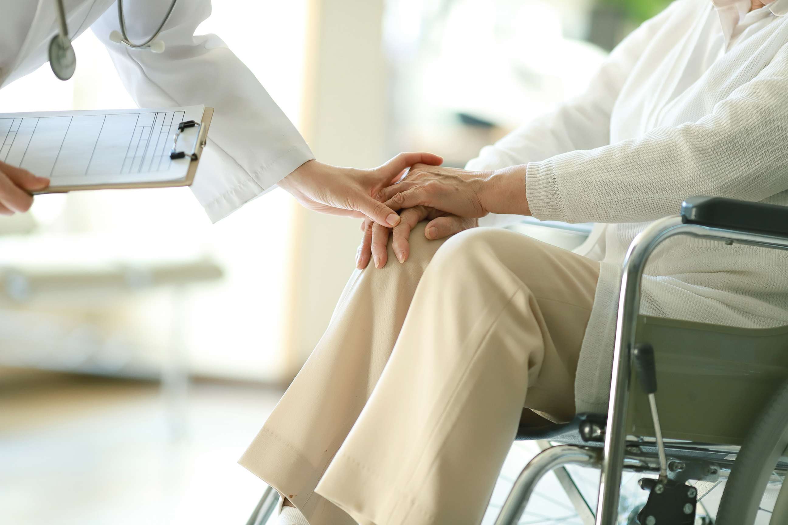 PHOTO: In this undated file photo, a doctor checks on an elderly patient.