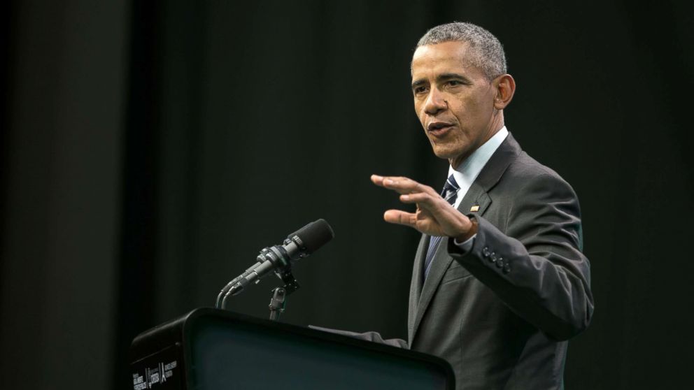 Former United States' President Barack Obama, delivering a speech during the Green Economy Summit 2017 in Cordoba province some 460 miles Northwestern Buenos Aires, Oct. 6, 2017.