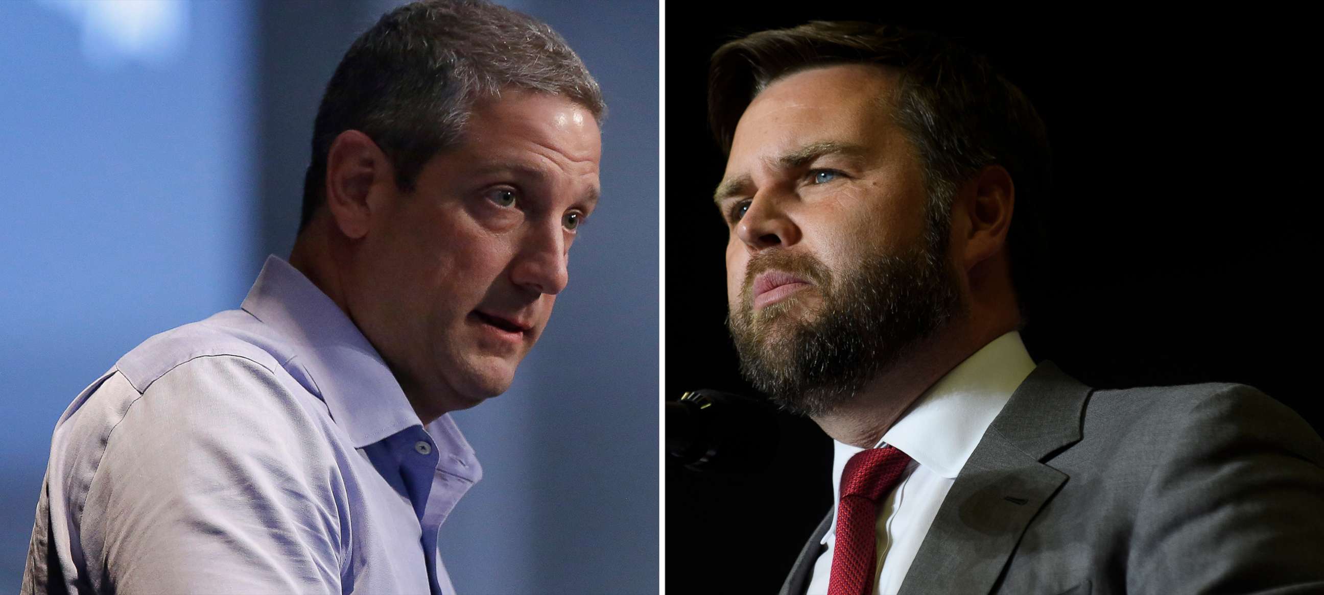 PHOTO: Democratic Rep. Tim Ryan and Republican candidate J.D. Vance, of Ohio are pictured in composited file images.