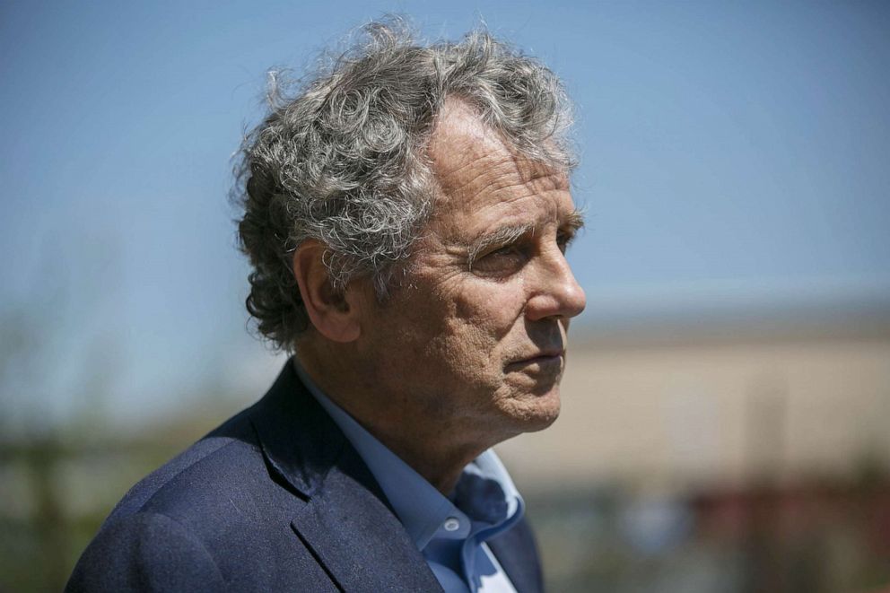 PHOTO: FILE - US Senator Sherrod Brown, a Democrat from Ohio, during a rail safety event in Columbus, Ohio, April 12, 2023.