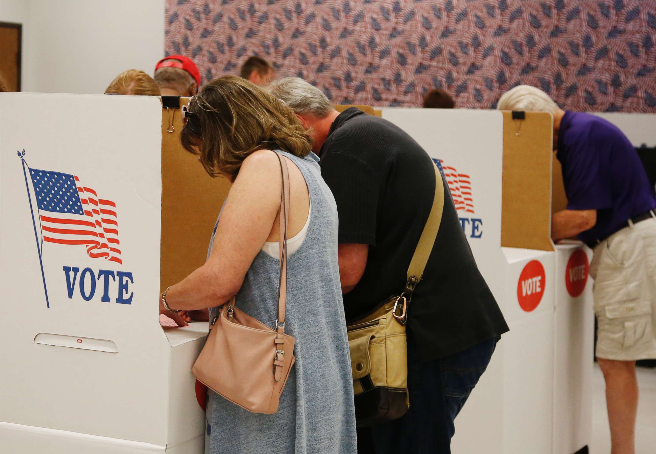 PHOTO: People vote early at the Oklahoma County Board of Elections, June 21, 2018, in Oklahoma City.