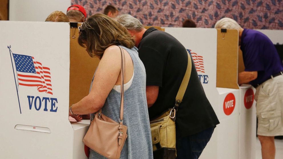 PHOTO: People vote early at the Oklahoma County Board of Elections, June 21, 2018, in Oklahoma City.