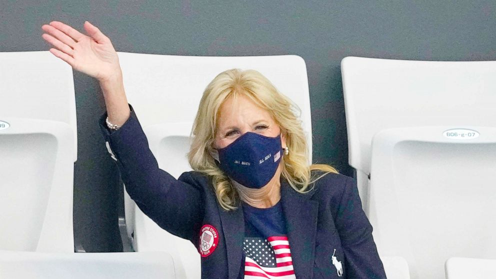 Jill Biden cheers on Team USA as Olympic Games get underway in Tokyo, Japan