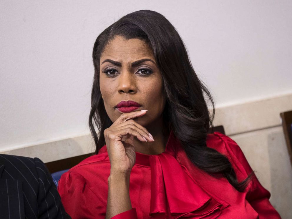 PHOTO: Director of Communications for the White House Public Liaison Office Omarosa Manigault listens during the daily press briefing at the White House, Oct. 27, 2017.