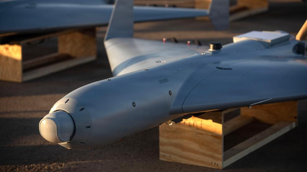 PHOTO: Low-cost Unmanned Combat Attack System (LUCAS) drones are positioned on the tarmac at a base in the U.S. Central Command operating area, Nov. 23, 2025.