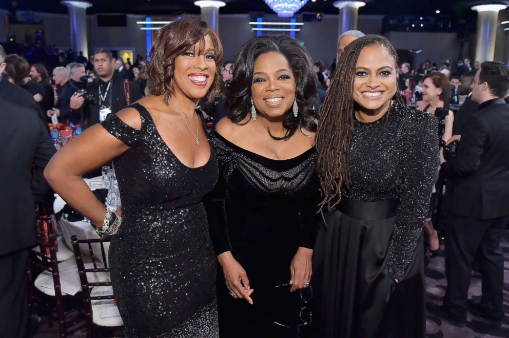 PHOTO: Gayle King, Oprah Winfrey, and director Ava DuVernay attends The 75th Annual Golden Globe Awards at The Beverly Hilton Hotel, Jan. 7, 2018 in Beverly Hills.  