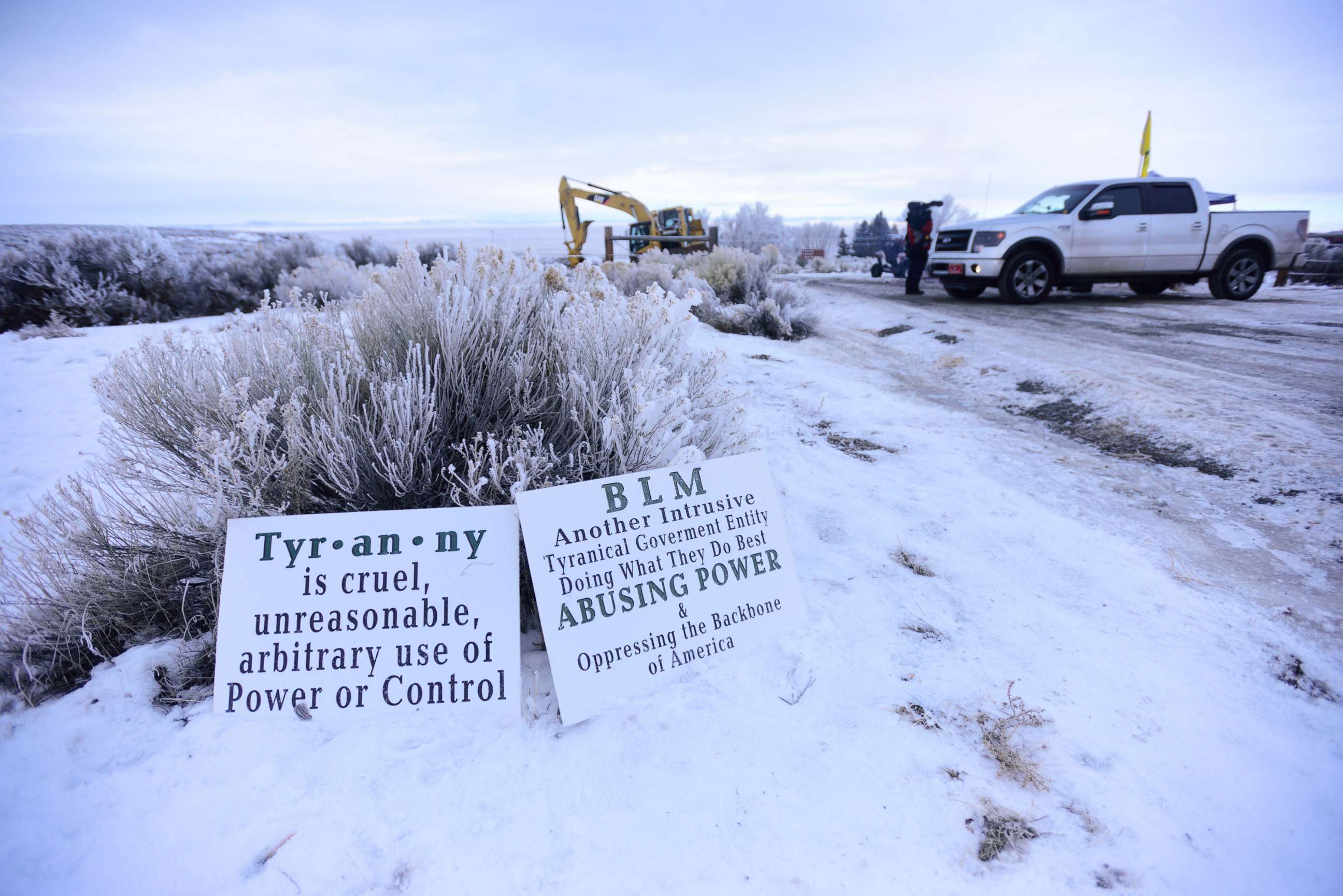 PHOTO: The entrance to the Malheur National Wildlife Refuge headquarters near Burns, Ore., pictured on January 9, 2016.