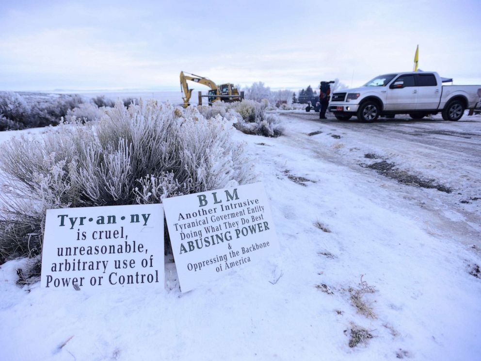 PHOTO: The entrance to the Malheur National Wildlife Refuge headquarters near Burns, Ore., pictured on January 9, 2016.