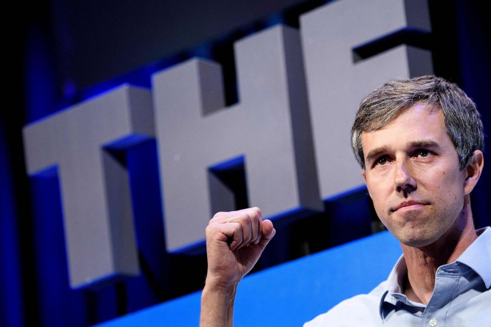 PHOTO:Presidential hopeful Beto O'Rourke speaks during the "We the People" gathering, April 1, 2019, in Washington, D.C. 